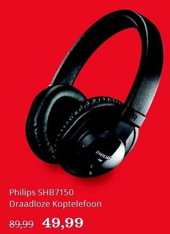 Aanbiedingen Philips shb7150 draadloze koptelefoon - Philips - Geldig van 01/01/2016 tot 31/01/2016 bij Bol