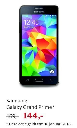 Aanbiedingen Samsung galaxy grand prime - Samsung - Geldig van 01/01/2016 tot 31/01/2016 bij Bol