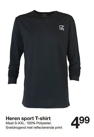 Aanbiedingen Heren sport t-shirt - Huismerk - Zeeman  - Geldig van 01/01/2016 tot 08/01/2016 bij Zeeman