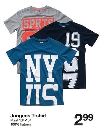 Aanbiedingen Jongens t-shirt - Huismerk - Zeeman  - Geldig van 01/01/2016 tot 08/01/2016 bij Zeeman