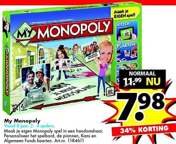 Aanbiedingen My monopoly - Hasbro - Geldig van 26/12/2015 tot 10/01/2016 bij Bart Smit