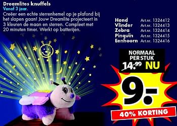 Aanbiedingen Dreamlites knuffels - Huismerk - Bart Smit - Geldig van 26/12/2015 tot 10/01/2016 bij Bart Smit