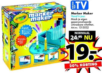 Aanbiedingen Marker maker - Crayola - Geldig van 26/12/2015 tot 10/01/2016 bij Bart Smit