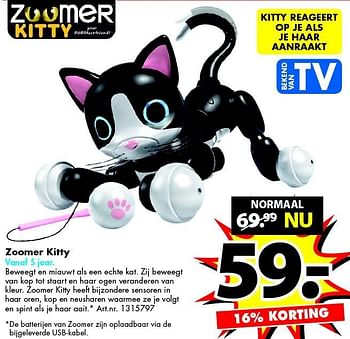 Aanbiedingen Zoomer kitty - Zoomer - Geldig van 26/12/2015 tot 10/01/2016 bij Bart Smit