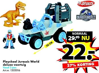 Aanbiedingen Playskool jurassic world deluxe voertuig - Playskool - Geldig van 26/12/2015 tot 10/01/2016 bij Bart Smit