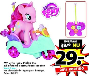 Aanbiedingen My little pony pinkie pie op afstand bestuurbare scooter - My Little Pony - Geldig van 26/12/2015 tot 10/01/2016 bij Bart Smit
