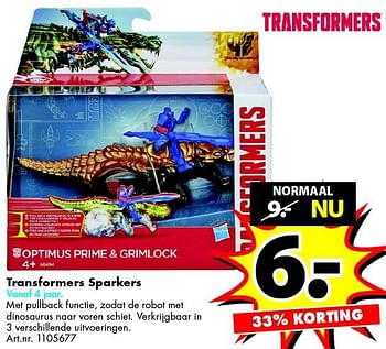 Aanbiedingen Transformers sparkers - Transformers - Geldig van 26/12/2015 tot 10/01/2016 bij Bart Smit