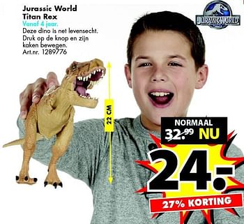 Aanbiedingen Jurassic world titan rex - Jurassic World - Geldig van 26/12/2015 tot 10/01/2016 bij Bart Smit