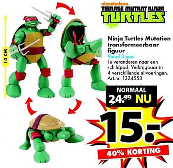 Aanbiedingen Ninja turtles mutation transformeerbaar figuur - Ninja Turtles - Geldig van 26/12/2015 tot 10/01/2016 bij Bart Smit
