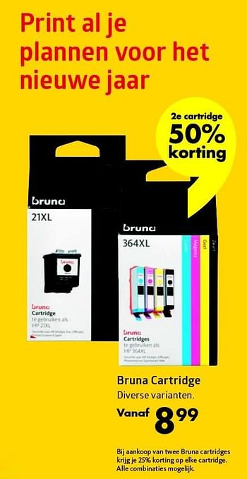 Aanbiedingen Bruna cartridge - Huismerk-Bruna - Geldig van 28/12/2015 tot 10/01/2016 bij Bruna