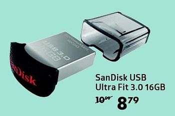 Aanbiedingen Sandisk usb ultra fit 3.0 16gb - Sandisk - Geldig van 28/12/2015 tot 10/01/2016 bij Bruna