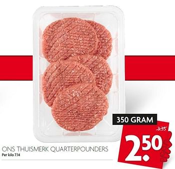 Aanbiedingen Ons thuismerk quarterpounders - Huismerk - Deka Markt - Geldig van 03/01/2016 tot 09/01/2016 bij Deka Markt