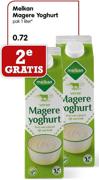 Aanbiedingen Melkan magere yoghurt - Melkan - Geldig van 03/01/2016 tot 09/01/2016 bij Em-té