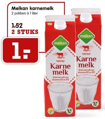 Aanbiedingen Melkan karnemelk - Melkan - Geldig van 03/01/2016 tot 09/01/2016 bij Em-té