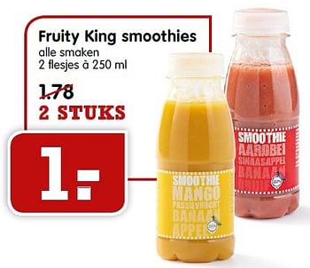 Aanbiedingen Fruity king smoothies - Fruity King - Geldig van 03/01/2016 tot 09/01/2016 bij Em-té