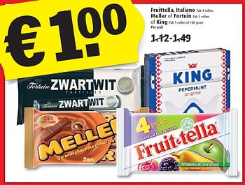 Aanbiedingen Fruittella, italiano meller of fortuin of king - Huismerk - Plus - Geldig van 03/01/2016 tot 09/01/2016 bij Plus