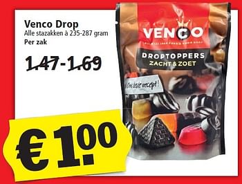 Aanbiedingen Venco drop - Venco - Geldig van 03/01/2016 tot 09/01/2016 bij Plus