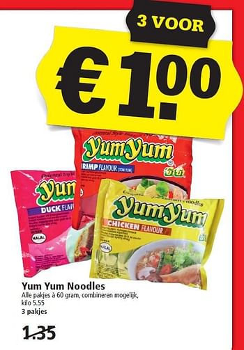 Aanbiedingen Yum yum noodles - Yum Yum - Geldig van 03/01/2016 tot 09/01/2016 bij Plus
