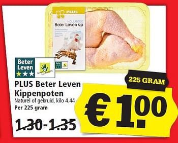 Aanbiedingen Plus beter leven kippenpoten - Huismerk - Plus - Geldig van 03/01/2016 tot 09/01/2016 bij Plus