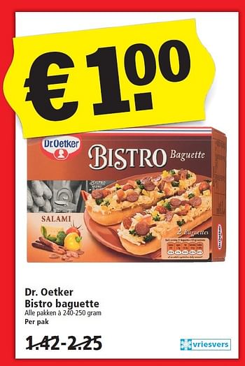 Aanbiedingen Dr. oetker bistro baguette - Dr. Oetker - Geldig van 03/01/2016 tot 09/01/2016 bij Plus