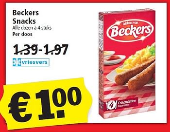 Aanbiedingen Beckers snacks - Beckers - Geldig van 03/01/2016 tot 09/01/2016 bij Plus