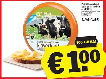 Aanbiedingen Plus klaverland kaas 35+ stukken of plakken - Huismerk - Plus - Geldig van 03/01/2016 tot 09/01/2016 bij Plus