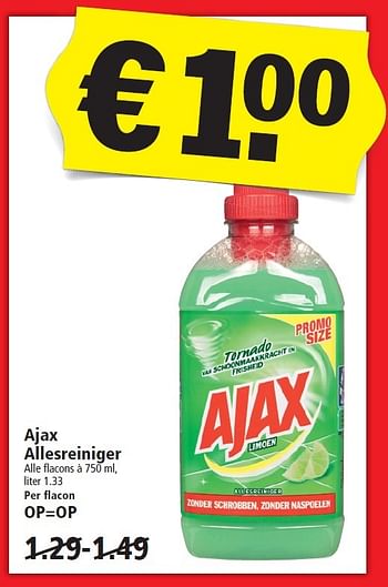 Aanbiedingen Ajax allesreiniger - Ajax - Geldig van 03/01/2016 tot 09/01/2016 bij Plus