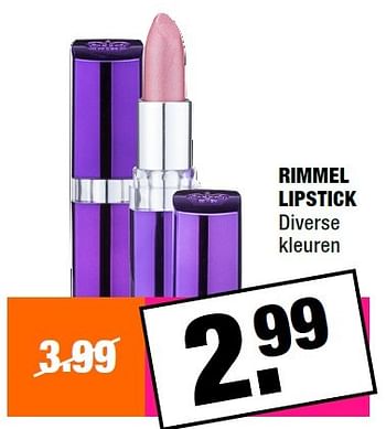 Aanbiedingen Rimmel lipstick - Rimmel - Geldig van 04/01/2016 tot 17/01/2016 bij Big Bazar