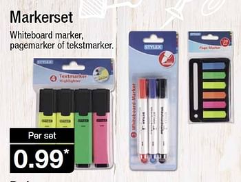 Aanbiedingen Markerset whiteboard marker, pagemarker of tekstmarker - Huismerk - Aldi - Geldig van 06/01/2016 tot 12/01/2016 bij Aldi
