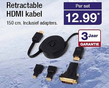 Aanbiedingen Retractable hdmi kabel - Huismerk - Aldi - Geldig van 06/01/2016 tot 12/01/2016 bij Aldi