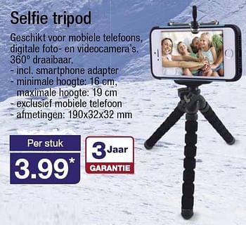 Aanbiedingen Selfie tripod - Huismerk - Aldi - Geldig van 06/01/2016 tot 12/01/2016 bij Aldi