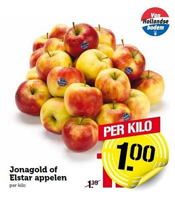 Aanbiedingen Jonagold of elstar appelen - Huismerk - Coop - Geldig van 11/01/2016 tot 17/01/2016 bij Coop
