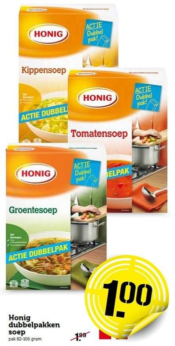 Aanbiedingen Honig dubbelpakken soep - Honig - Geldig van 11/01/2016 tot 17/01/2016 bij Coop