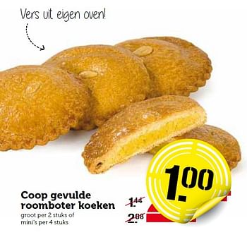 Aanbiedingen Coop gevulde roomboter koeken - Huismerk - Coop - Geldig van 11/01/2016 tot 17/01/2016 bij Coop