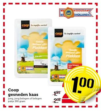 Aanbiedingen Coop gesneden kaas - Huismerk - Coop - Geldig van 11/01/2016 tot 17/01/2016 bij Coop