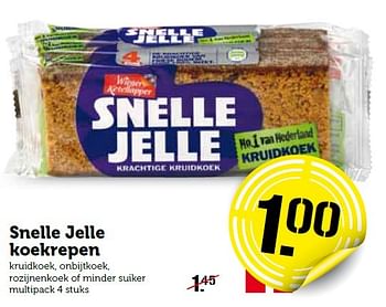 Aanbiedingen Snelle jelle koekrepen - Snelle Jelle - Geldig van 11/01/2016 tot 17/01/2016 bij Coop