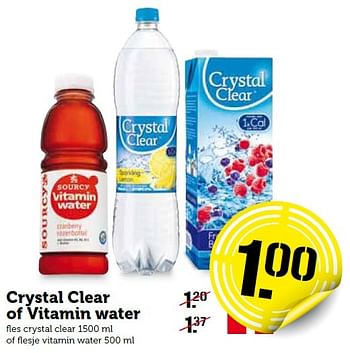 Aanbiedingen Crystal clear of vitamin water - Crystal Clear - Geldig van 11/01/2016 tot 17/01/2016 bij Coop
