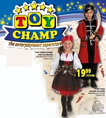 Aanbiedingen Luxe piratenmeisje met hoofddoek - Huismerk - Toychamp - Geldig van 16/01/2016 tot 14/02/2016 bij ToyChamp
