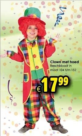 Aanbiedingen Clown met hoed - Huismerk - Toychamp - Geldig van 16/01/2016 tot 14/02/2016 bij ToyChamp