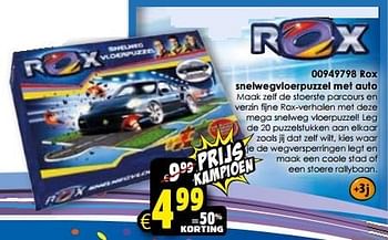 Aanbiedingen Rox snelwegvloerpuzzel met auto - Rox - Geldig van 16/01/2016 tot 14/02/2016 bij ToyChamp