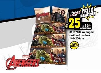 Aanbiedingen Avengers dekbedovertrek - Marvel - Geldig van 16/01/2016 tot 14/02/2016 bij ToyChamp