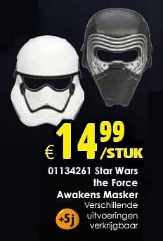 Aanbiedingen Star wars the force awakens masker - Huismerk - Toychamp - Geldig van 16/01/2016 tot 14/02/2016 bij ToyChamp