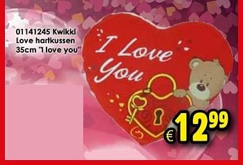 Aanbiedingen Kwikki love hartkussen i love you - Kwikki - Geldig van 16/01/2016 tot 14/02/2016 bij ToyChamp