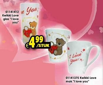 Aanbiedingen Kwikki love mok i love you - Kwikki - Geldig van 16/01/2016 tot 14/02/2016 bij ToyChamp