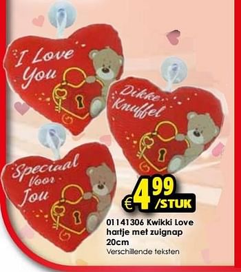 Aanbiedingen Kwikki love hartje met zuignap - Kwikki - Geldig van 16/01/2016 tot 14/02/2016 bij ToyChamp