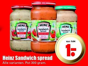 Aanbiedingen Heinz sandwich spread - Heinz - Geldig van 17/01/2016 tot 23/01/2016 bij Lekker Doen