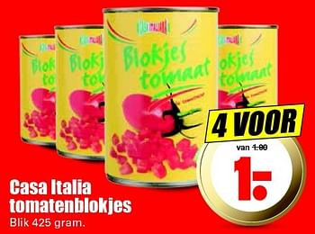 Aanbiedingen Casa italia tomatenblokjes - Casa Italia - Geldig van 17/01/2016 tot 23/01/2016 bij Lekker Doen