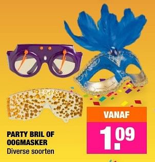 Aanbiedingen Party bril of oogmasker - Huismerk - Big Bazar - Geldig van 18/01/2016 tot 31/01/2016 bij Big Bazar