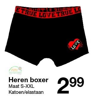 Aanbiedingen Heren boxer - Huismerk - Zeeman  - Geldig van 23/01/2016 tot 30/01/2016 bij Zeeman