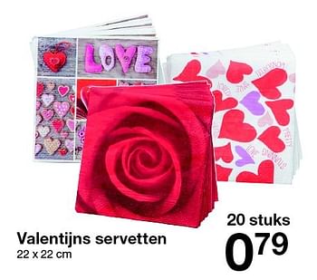 Aanbiedingen Valentijns servetten - Huismerk - Zeeman  - Geldig van 23/01/2016 tot 30/01/2016 bij Zeeman